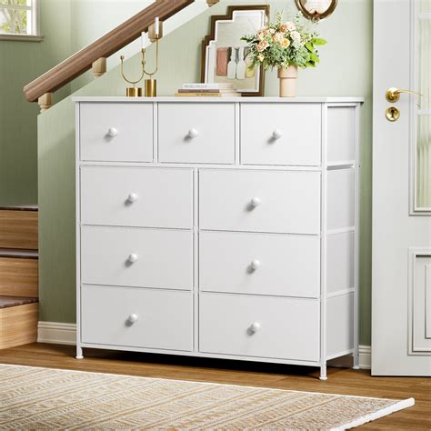 Ojaswi 9 Dresser, Chest of Drawers with Wide 39'', Easy